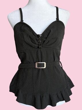 Y2K Office Siren Euro Belted Cami top Made in Italy
